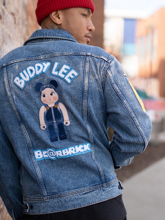 Lee Other - Lee x Bearbrick 🐻 Denim Trucker Jacket with Multicolor Embroidered Patches